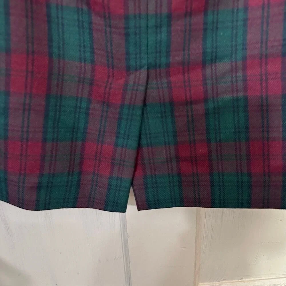 Vintage‎ Tartan Wool Plaid Skirt Womens Size 14 Gothic Schoolgirl Office Siren